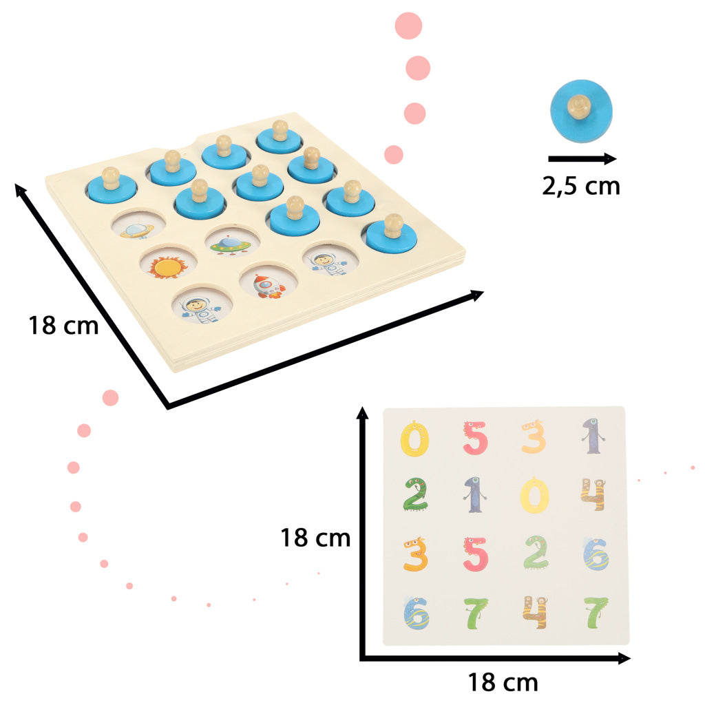 Wooden Memory Matching Game – Educational Puzzle Board with Cards
