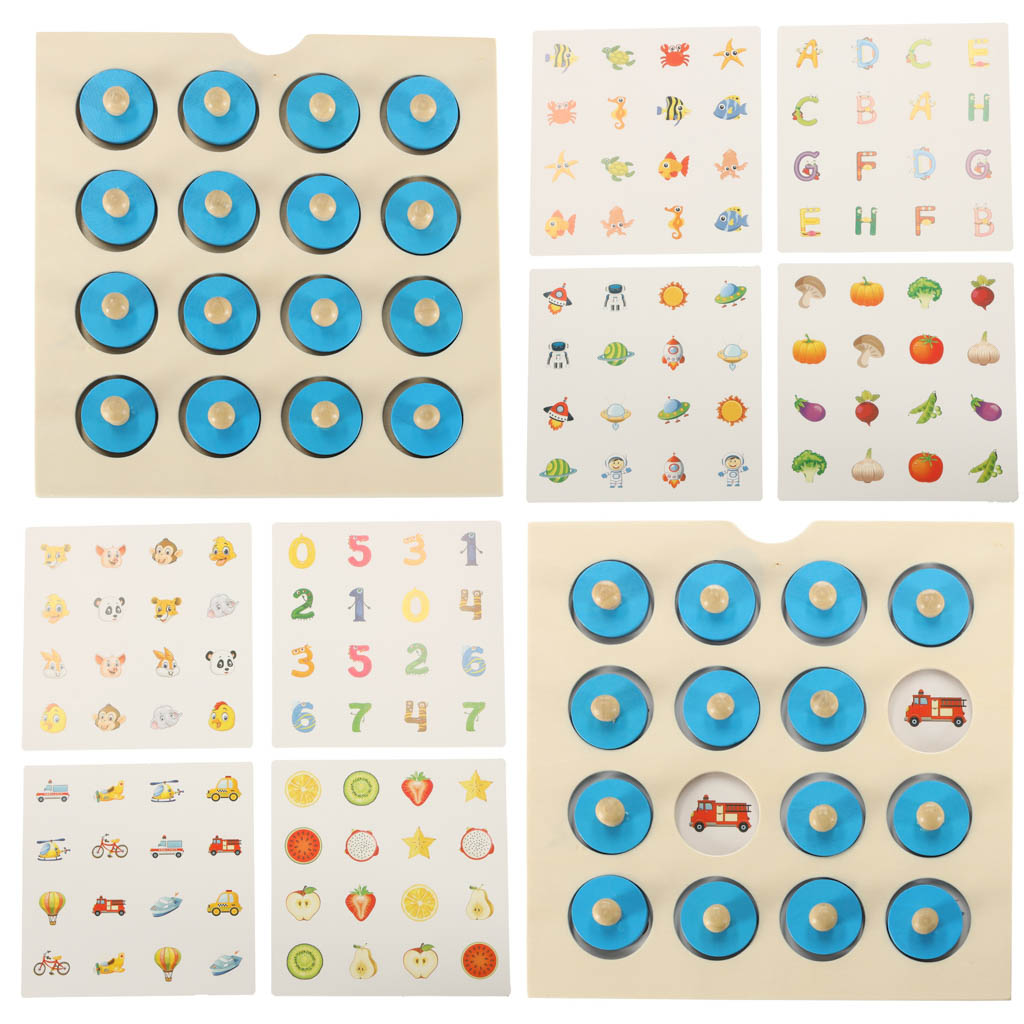 Wooden Memory Matching Game – Educational Puzzle Board with Cards