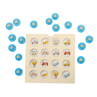 Wooden Memory Matching Game – Educational Puzzle Board with Cards