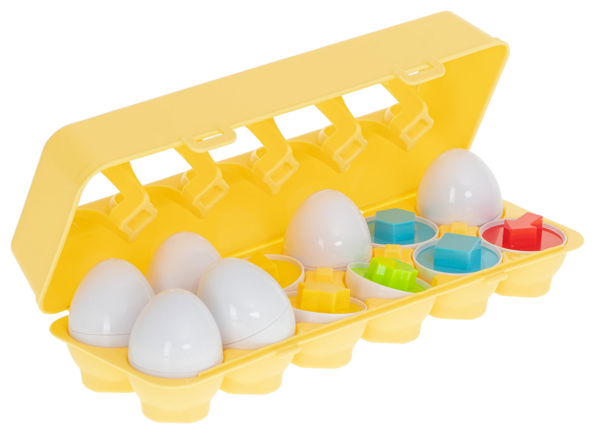 Educational Egg Shape Sorter – 12 Matching Eggs Montessori Toy