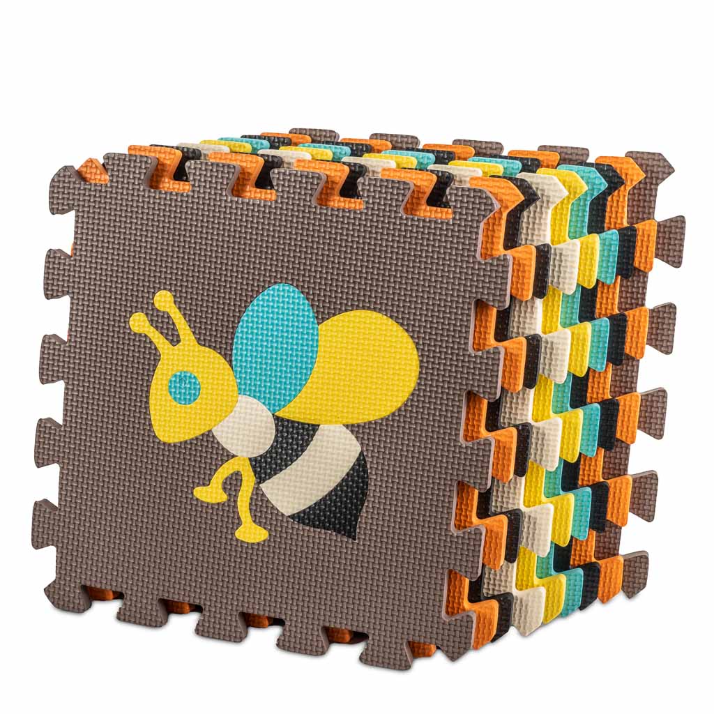 Piankowa mata piankowa z puzzlami ze zwierzątkami – 9 elementów 85 x 85 cm