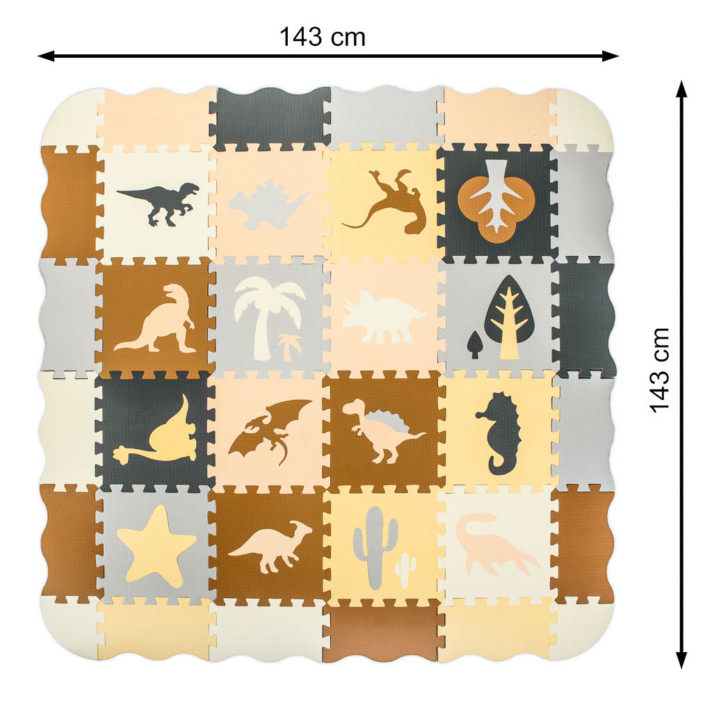 Piankowe puzzle podłogowe Dinozaury – 36 elementów dla dzieci 3+