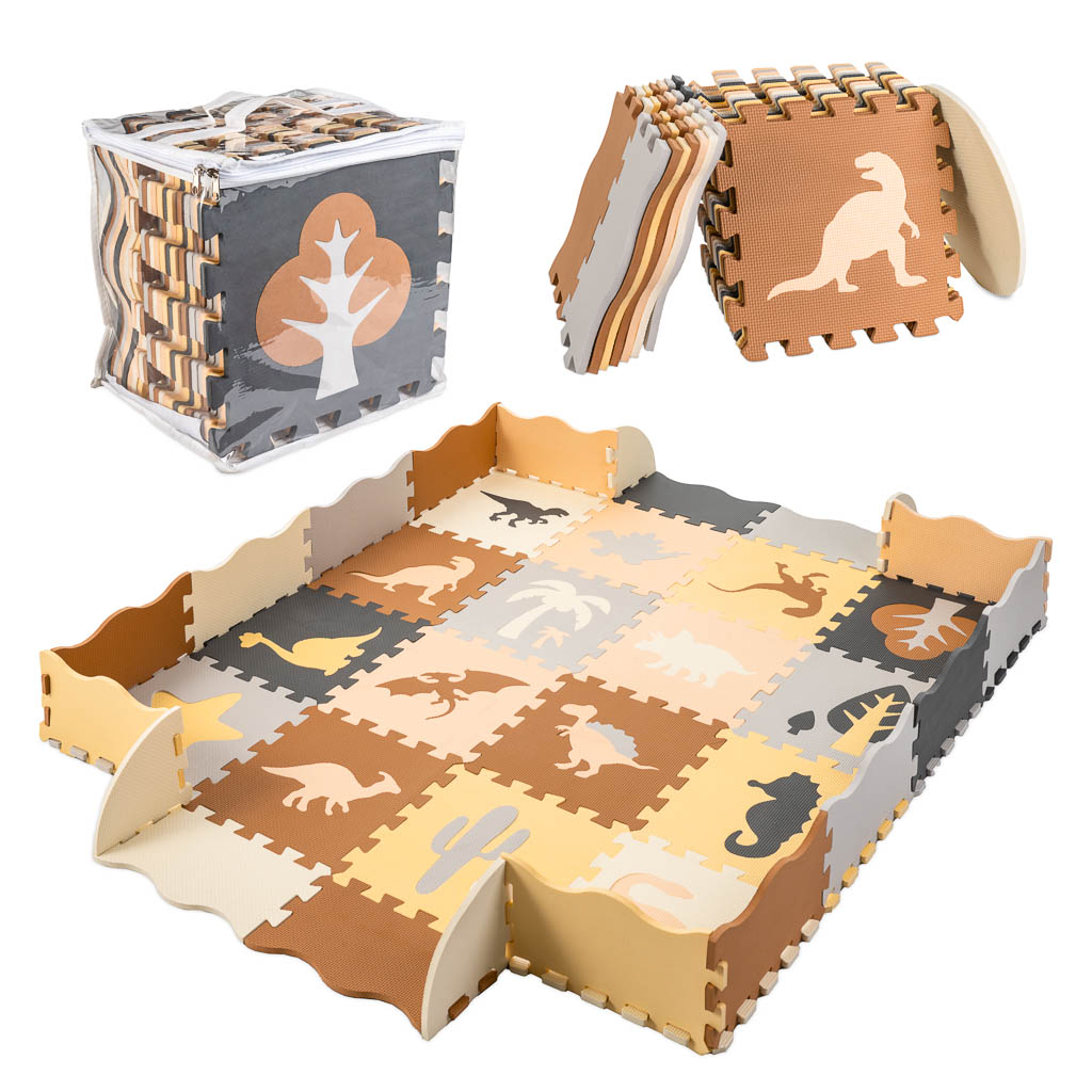 Piankowe puzzle podłogowe Dinozaury – 36 elementów dla dzieci 3+