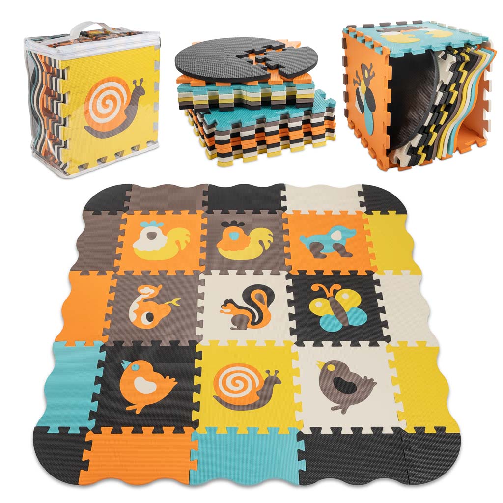Animal Foam Puzzle Play Mat 114 × 114 cm – 25-Piece EVA Mat