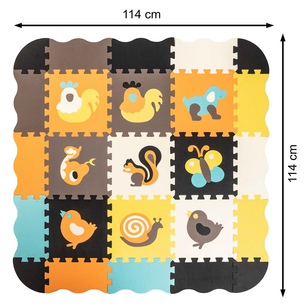 Animal Foam Puzzle Play Mat 114 × 114 cm – 25-Piece EVA Mat