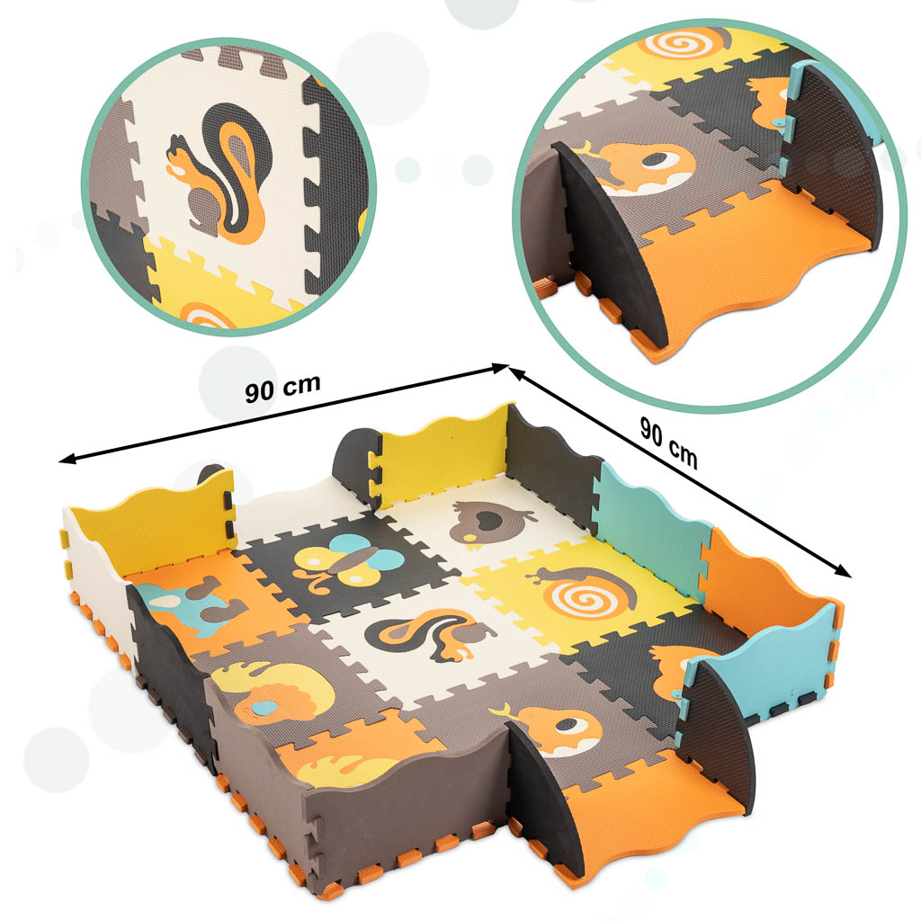 Animal Foam Puzzle Play Mat 114 × 114 cm – 25-Piece EVA Mat