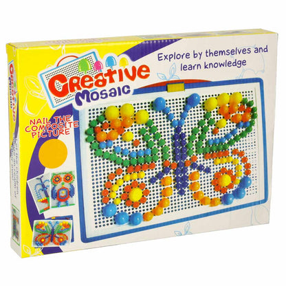 Mushroom Peg Puzzle Mosaic Set for Kids – 296 Pieces