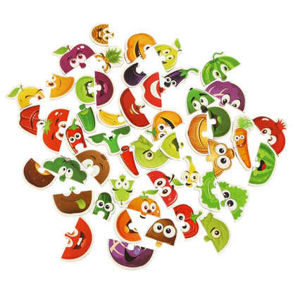 Edukacyjne puzzle z owocami i warzywami – gra pamięciowa