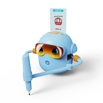 Robot do rysowania STEM dla dzieci – 100 kart edukacyjnych – Niebieski