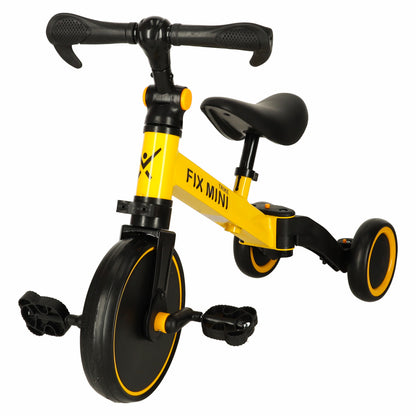 Rowerek biegowy i trójkołowy Trike Fix Mini 3w1 – żółty
