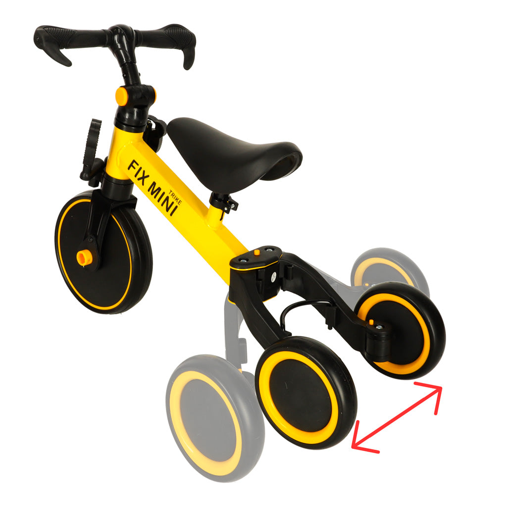 Rowerek biegowy i trójkołowy Trike Fix Mini 3w1 – żółty