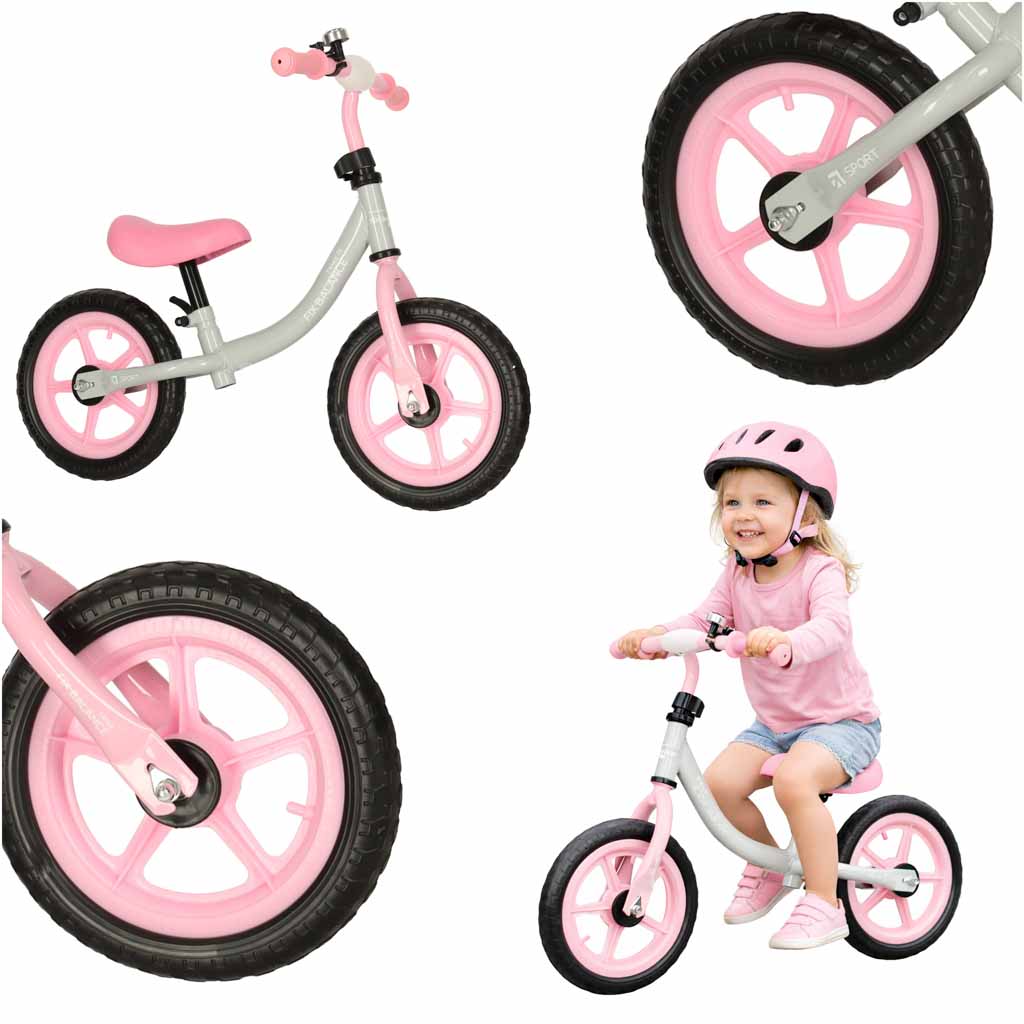 TRIKE FIX Balance Bike Grey-Pink for Kids 2–4 Years