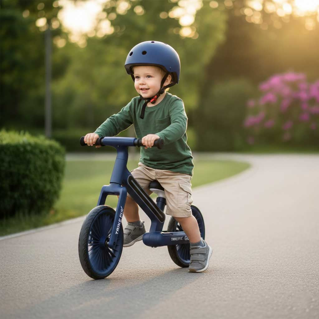 Rowerek biegowy TRIKE FIX Glow LED – granatowy