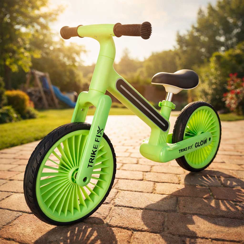 Rowerek biegowy TRIKE FIX Glow LED – neonowa zieleń