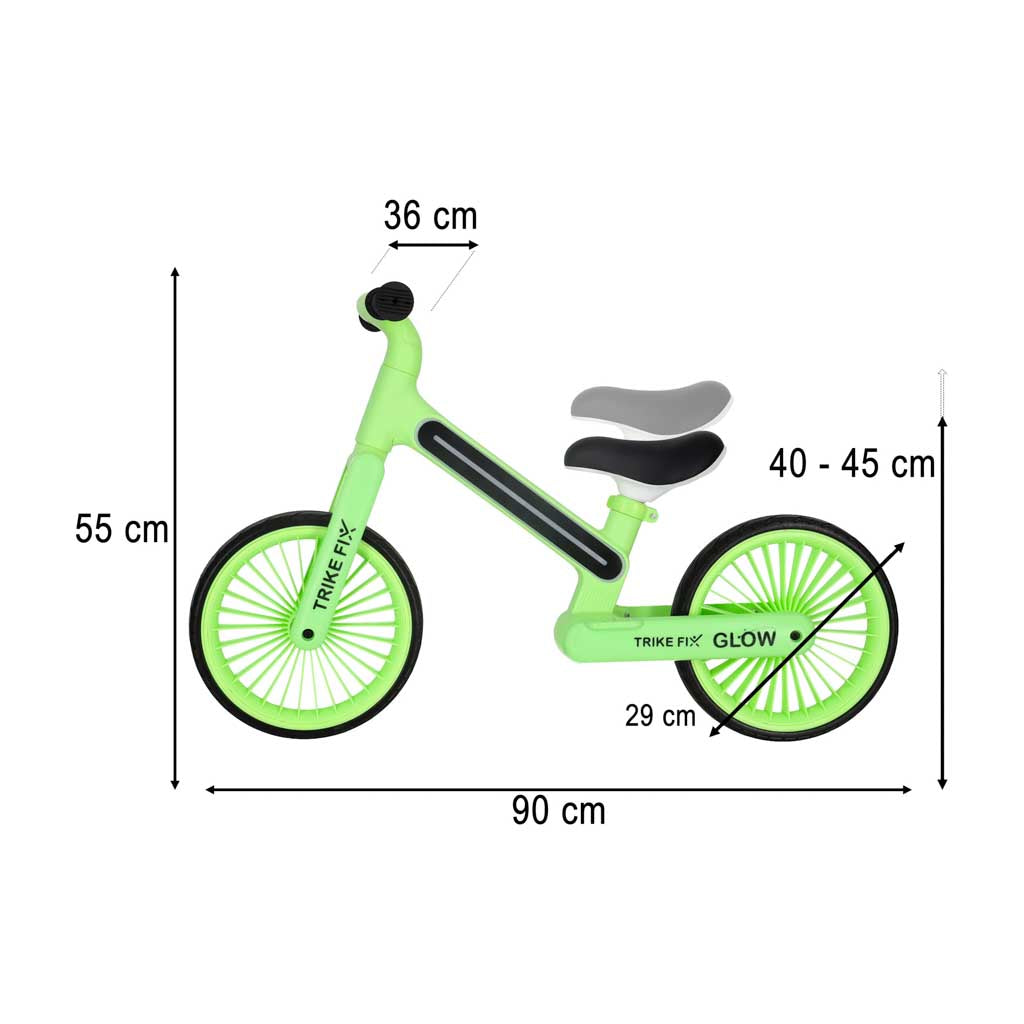 Rowerek biegowy TRIKE FIX Glow LED – neonowa zieleń