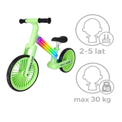 Rowerek biegowy TRIKE FIX Glow LED – neonowa zieleń