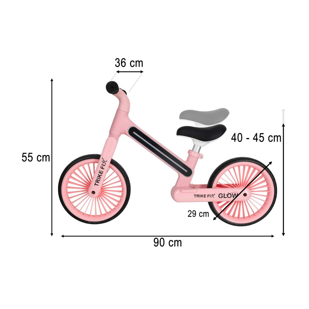 TRIKE FIX Glow LED Balance Bike – Pink