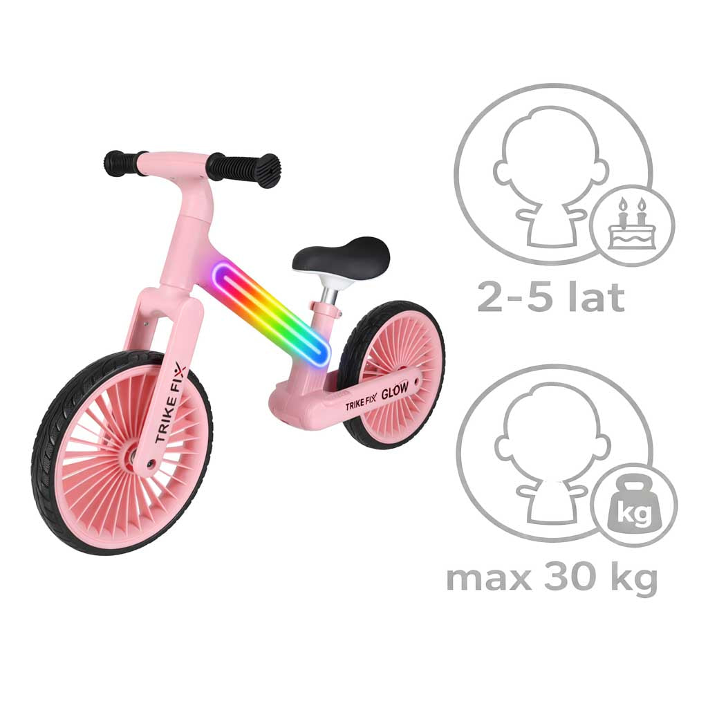 TRIKE FIX Glow LED Balance Bike – Pink