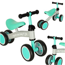 Rowerek biegowy czterokołowy dla maluchów Trike Fix Tiny 2+ – miętowo-szary