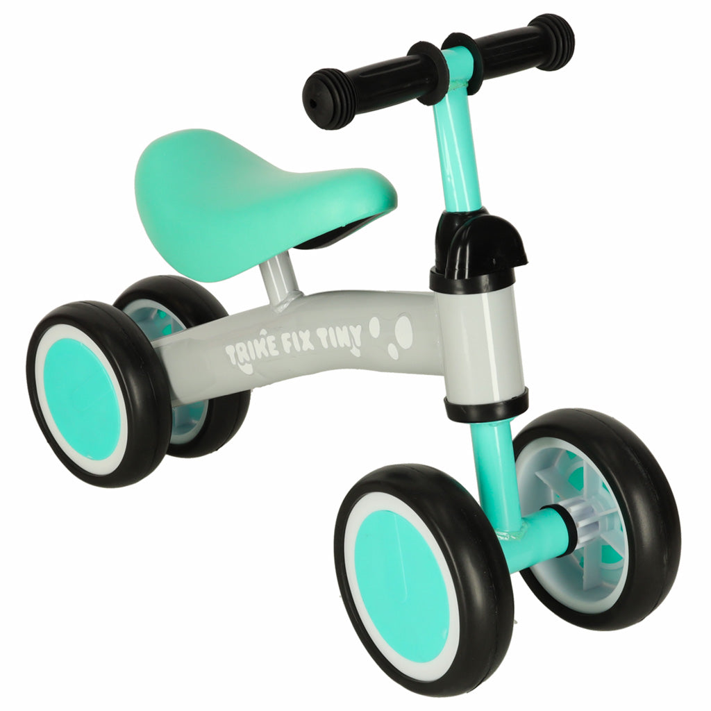 Rowerek biegowy czterokołowy dla maluchów Trike Fix Tiny 2+ – miętowo-szary