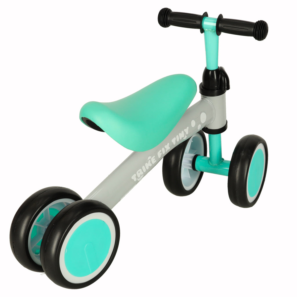 Rowerek biegowy czterokołowy dla maluchów Trike Fix Tiny 2+ – miętowo-szary