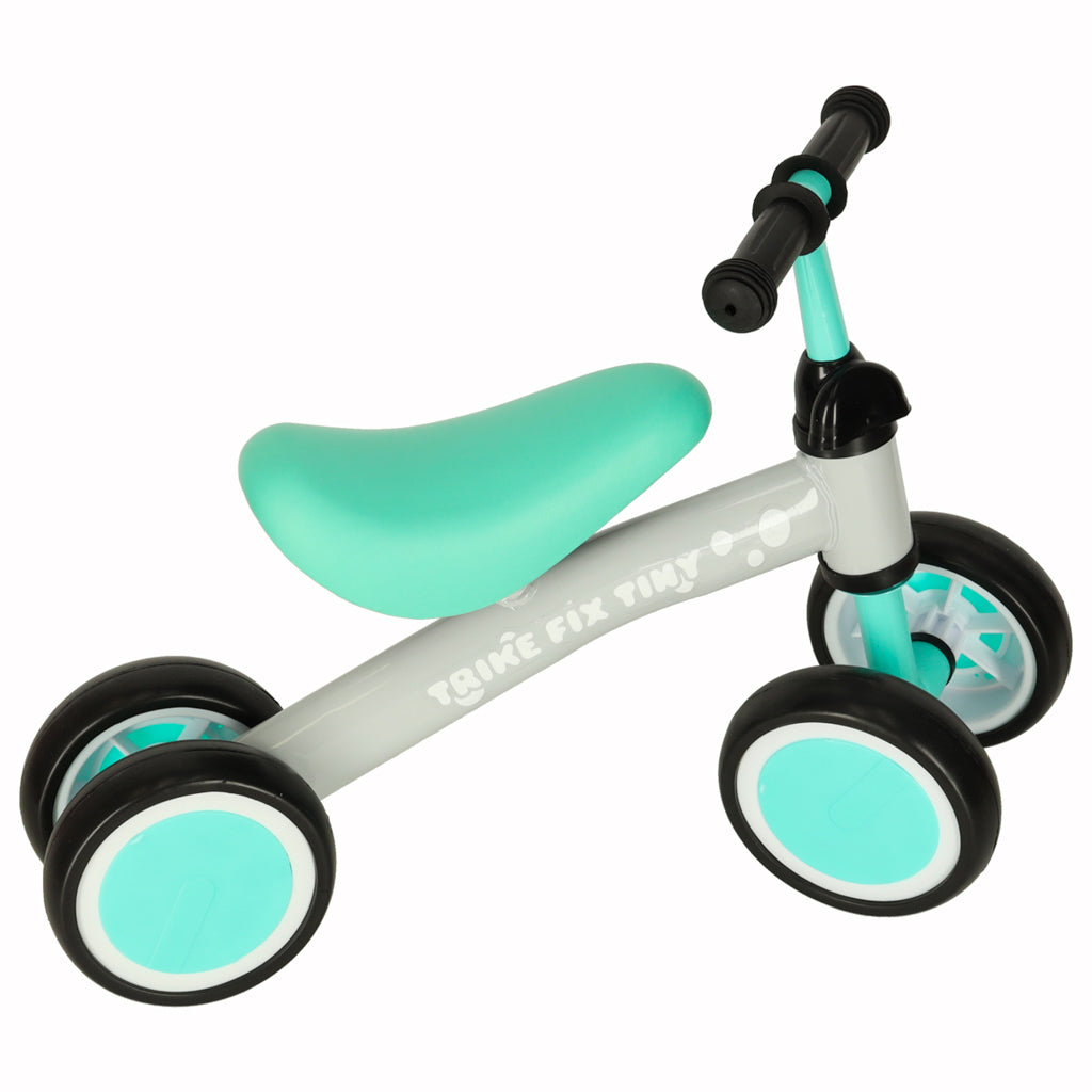 Rowerek biegowy czterokołowy dla maluchów Trike Fix Tiny 2+ – miętowo-szary
