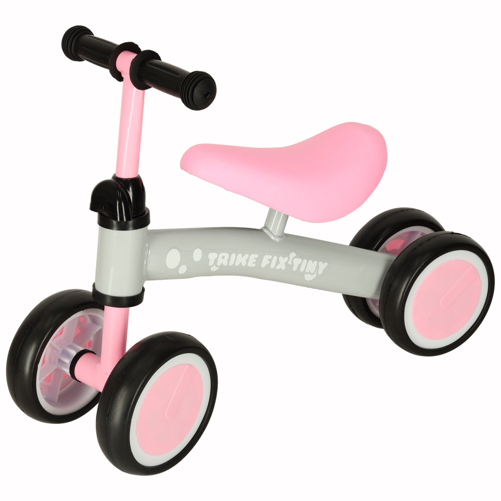 Trike Fix Tiny czterokołowy rowerek biegowy dla dzieci 2+ – różowo-szary