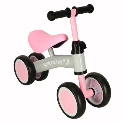 Trike Fix Tiny czterokołowy rowerek biegowy dla dzieci 2+ – różowo-szary