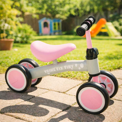Trike Fix Tiny czterokołowy rowerek biegowy dla dzieci 2+ – różowo-szary