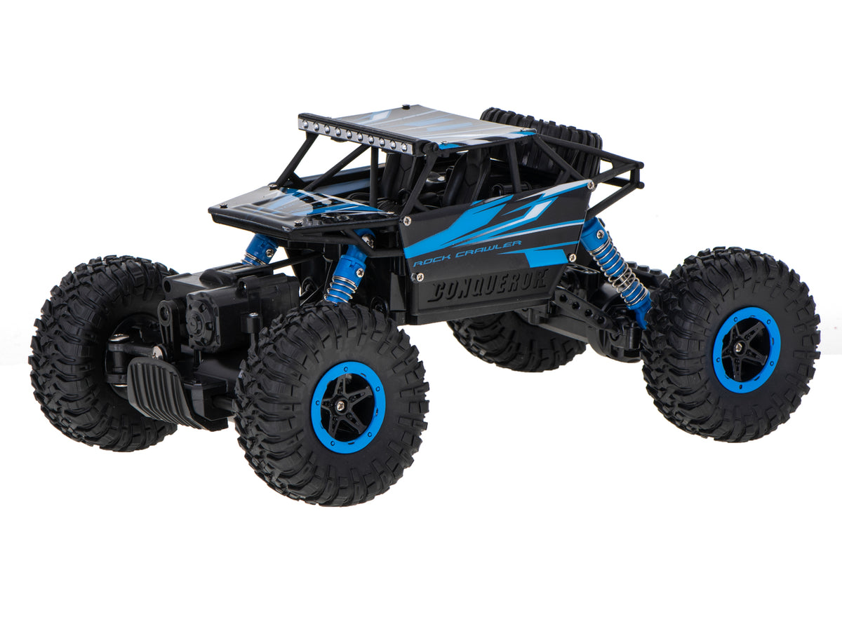 Zdalnie sterowany samochód terenowy RC Rock Crawler 4WD 1:18 – niebieski