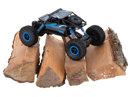Zdalnie sterowany samochód terenowy RC Rock Crawler 4WD 1:18 – niebieski
