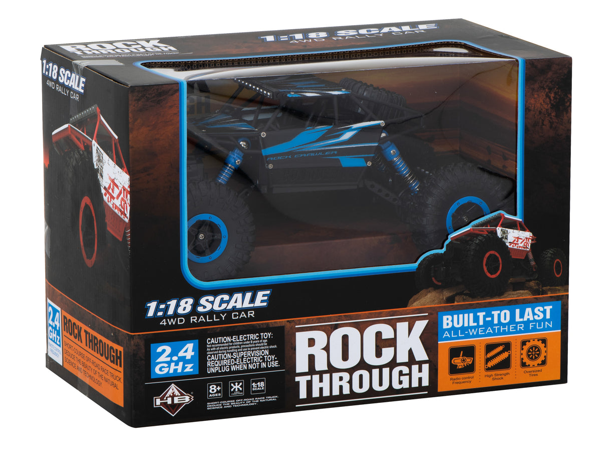 Zdalnie sterowany samochód terenowy RC Rock Crawler 4WD 1:18 – niebieski