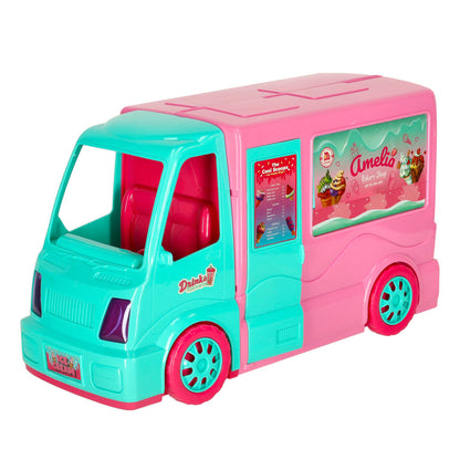 2-in-1 Doll Camper & Ice Cream Food Truck Playset – 21 Pieces