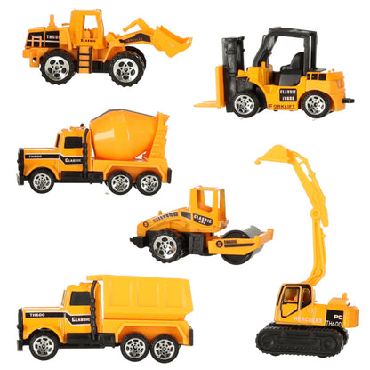 Zestaw zabawek – pojazdy budowlane – 6 mini maszyn budowlanych