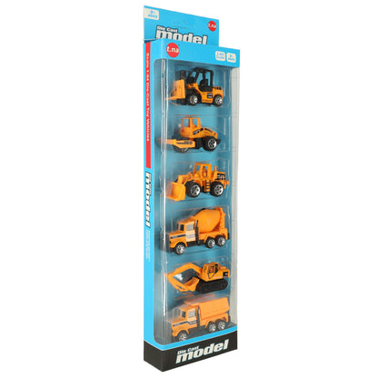 Zestaw zabawek – pojazdy budowlane – 6 mini maszyn budowlanych