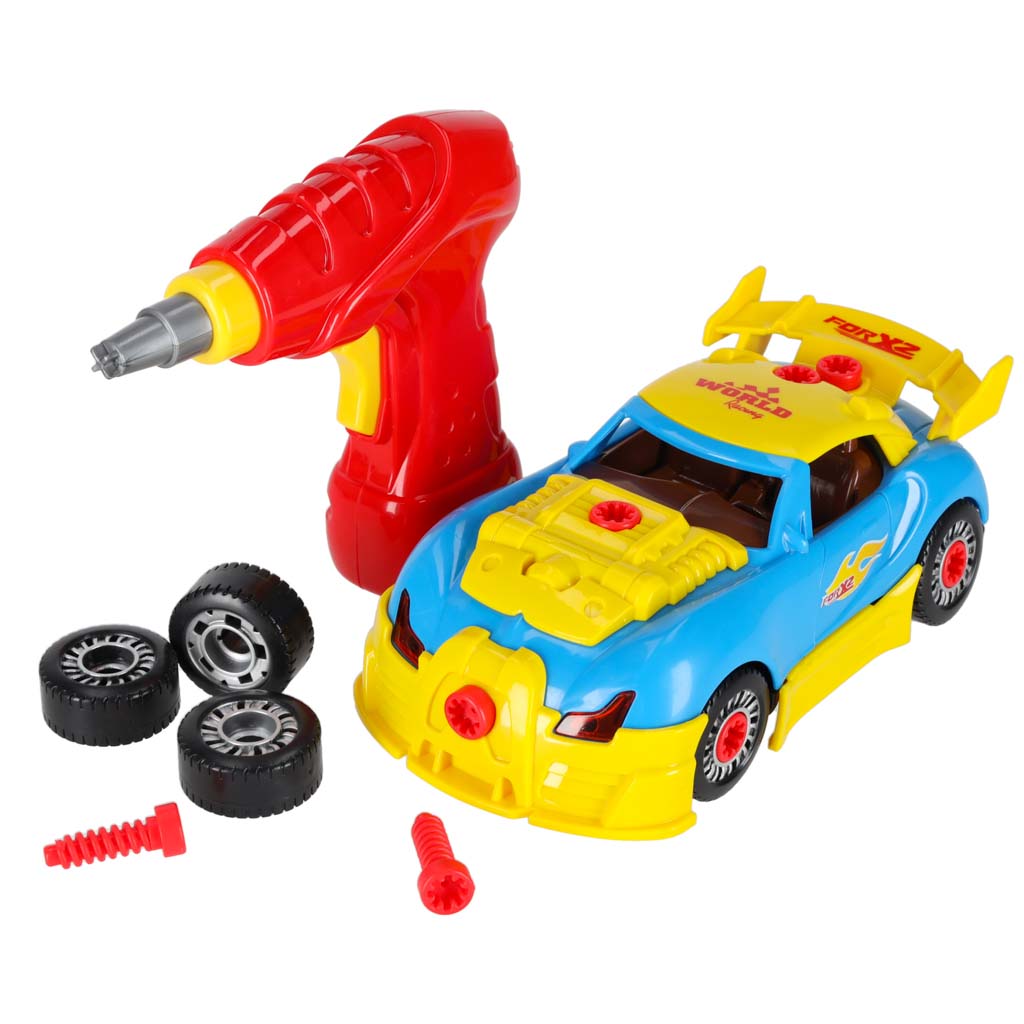 2-in-1 Buildable Sports Car with Electric Drill