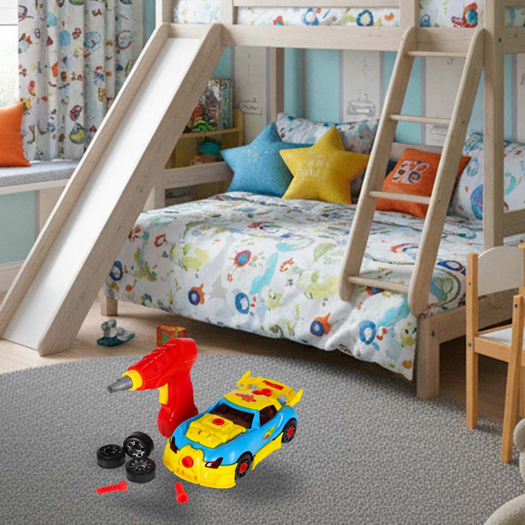 2-in-1 Buildable Sports Car with Electric Drill