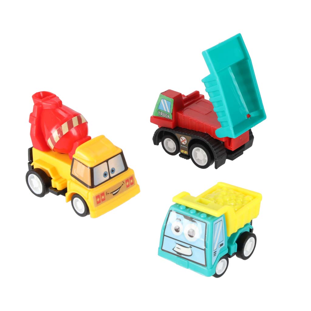 6-Piece Mini Construction Vehicle Set for Kids 3+ – Friction-Powered