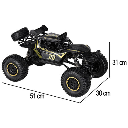 Zdalnie sterowany samochód terenowy 4WD Rock Crawler 1:8 – czarny