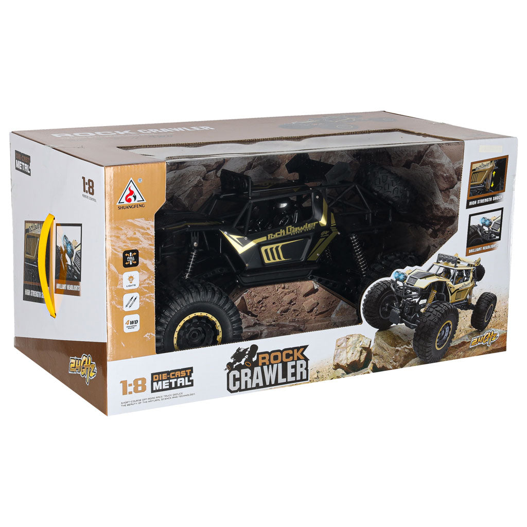 Zdalnie sterowany samochód terenowy 4WD Rock Crawler 1:8 – czarny