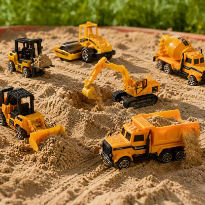 Zestaw zabawek – pojazdy budowlane – 6 mini maszyn budowlanych