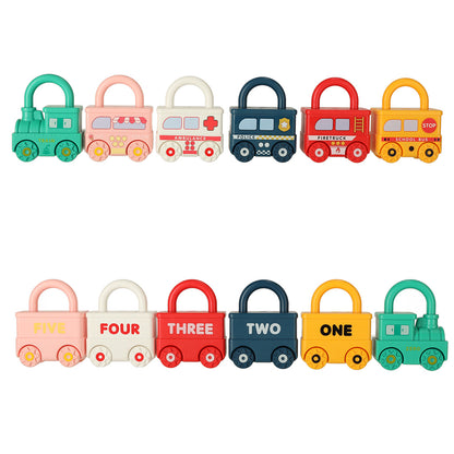 Montessori Vehicle Lock & Key Set – 6 Cars & 7 Keys 18M+