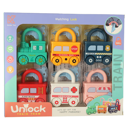Montessori Vehicle Lock & Key Set – 6 Cars & 7 Keys 18M+