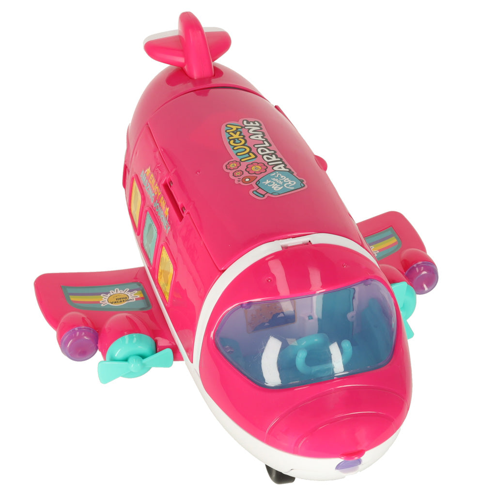 2-in-1 Foldable Toy Airplane with Doll & Travel Accessories