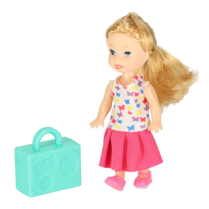 2-in-1 Foldable Toy Airplane with Doll & Travel Accessories