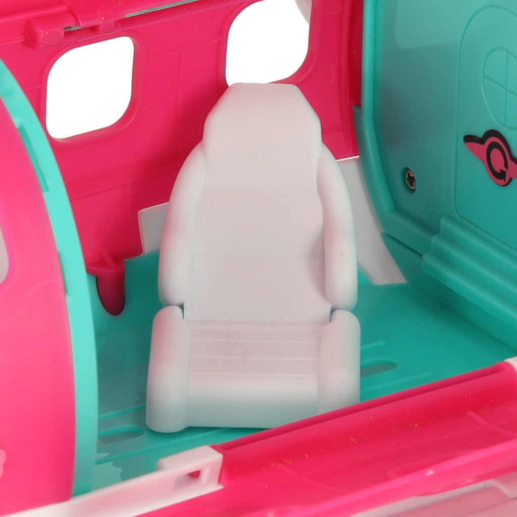Toy Airplane with Stewardess Doll & Luggage – Foldable Travel Playset