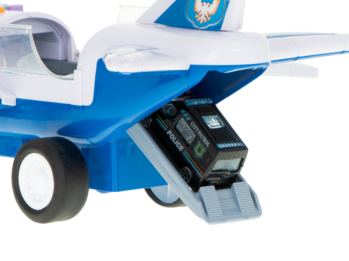 Police Vehicle Transporter Airplane Playset