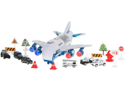 Police Vehicle Transporter Airplane Playset