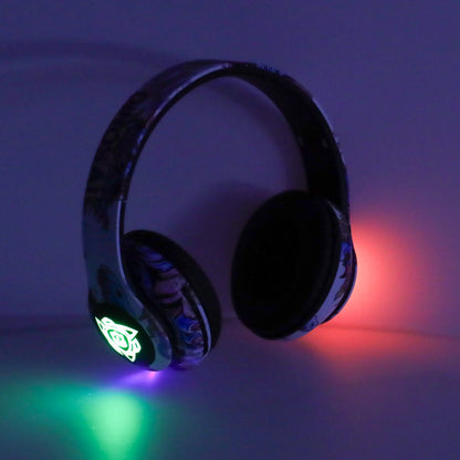 Bezprzewodowe słuchawki nauszne RGB Bluetooth z obsługą kart Micro SD i mikrofonem