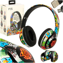 Bezprzewodowe słuchawki Bluetooth z podświetleniem RGB i wzorem graffiti